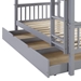 Solid Wood Twin Trundle Bed - Grey - WEF1002