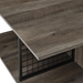 30" Metal and Wood Square Coffee Table - Grey Wash - WEF1027
