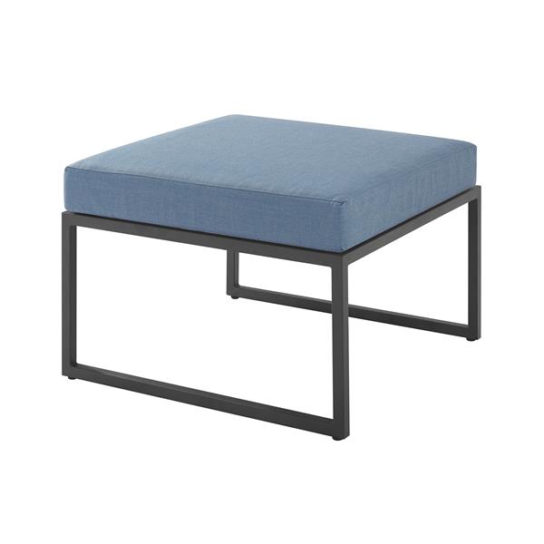Outdoor Modern Modular Patio Ottoman with Cushion - Blue 
