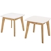 Modern End Side Table, Set of 2 - White & Natural - WEF1065
