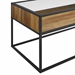 Rustic Glass Coffee Table - Reclaimed Barnwood - WEF1074