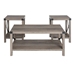3-Piece Rustic Wood & Metal Accent Table Set - Grey Wash - WEF1079