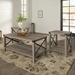 3-Piece Rustic Wood & Metal Accent Table Set - Grey Wash - WEF1079