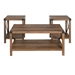 3-Piece Rustic Wood & Metal Accent Table Set - Rustic Oak - WEF1080