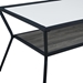 42" Modern Angled Metal Frame & Glass Top Coffee Table - Slate Grey - WEF1092