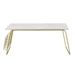 40" Modern Coffee Table with Magazine Holder - White Faux Marble & Gold - WEF1095