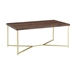 42" Mid Century Modern Coffee Table - Dark Walnut & Gold - WEF1098