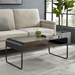 42" Modern Reversible Shelf Curved Metal Coffee Table - Grey Wash & Dark Walnut - WEF1103