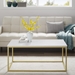 42" Open Box Coffee Table - White Faux Marble & Gold - WEF1107