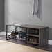48" Industrial Entry Bench with Shoe Storage - Grey Wash - WEF1132