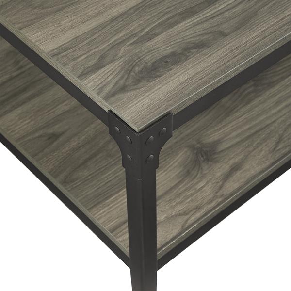 Free Walker Edison Furniture, Urban Industrial Angle Iron Wood Coffee Table