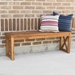 Acacia Wood X-Frame Outdoor Patio Bench - Brown - WEF1159