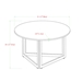 32" Modern Metal Base Round Coffee Table - Dark Walnut - WEF1180