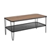 42” Urban Industrial Mesh Metal Shelf Hairpin Leg Coffee Table - Dark Walnut - WEF1195