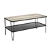 42” Urban Industrial Mesh Metal Shelf Hairpin Leg Coffee Table - Grey Wash - WEF1196