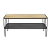 42” Urban Industrial Mesh Metal Shelf Hairpin Leg Coffee Table - Rustic Oak - WEF1197