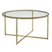 Mid Century Modern Coffee Table - Glass & Gold - WEF1201