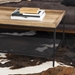 42” Tray Coffee Table with Mesh Metal Shelf - Rustic Oak - WEF1211