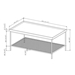 42” Tray Coffee Table with Mesh Metal Shelf - Rustic Oak - WEF1211