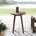 20" Acacia Wood Outdoor Round Side Table - Dark Brown - WEF1218