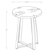 Round Side Table - White Faux Marble & Gold - WEF1222