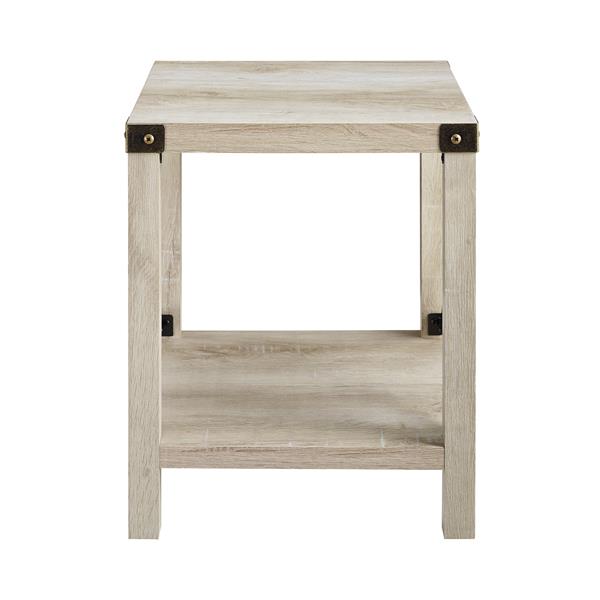 Rustic Wood Side Table - White Oak 