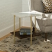 Mid Century Modern Square Side Table - Marble & Gold - WEF1232