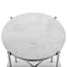 Modern Round Side Table - Faux White Marble & Glass & Chrome - WEF1236
