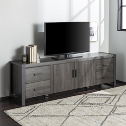 70" Industrial Metal Wood TV Stand - Charcoal 