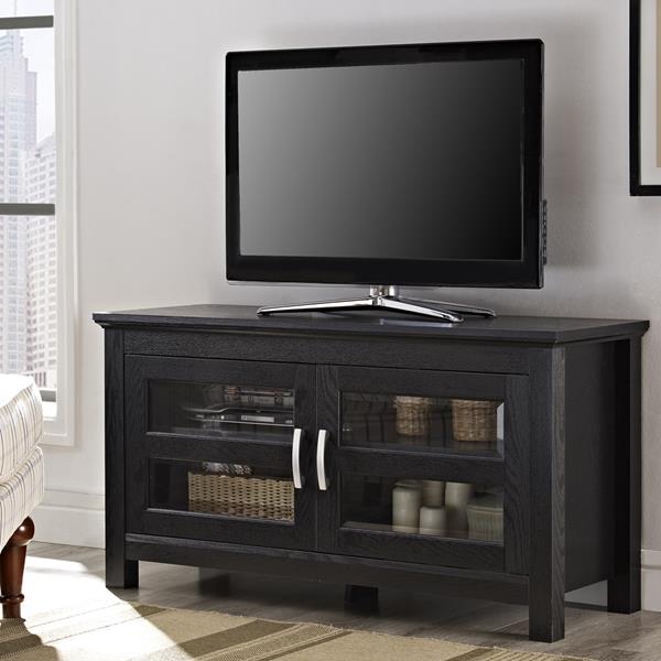 44" Wood TV Stand - Black - Style B 