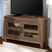 44" Transitional Modern Farmhouse Wood Corner TV Stand - Rustic Oak - WEF1265