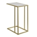 Modern End Table - Faux White Marble & Gold - WEF1282