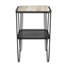 16” Urban Industrial Mesh Metal Shelf Hairpin Leg Side Table - Grey Wash - WEF1296