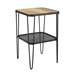 16” Urban Industrial Mesh Metal Shelf Hairpin Leg Side Table - Rustic Oak - WEF1297