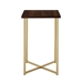 Modern Glam Square Side Table - Dark Walnut & Gold - WEF1298