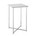 Modern Glam Square Side Table - Faux White Marble & Chrome - WEF1299