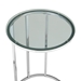 Modern Round End Table - Glass & Chrome - WEF1302