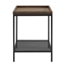 18” Square Tray Side Table with Mesh Metal Shelf - Dark Walnut - WEF1306