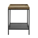 18” Square Tray Side Table with Mesh Metal Shelf - Rustic Oak - WEF1310