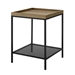 18” Square Tray Side Table with Mesh Metal Shelf - Rustic Oak - WEF1310