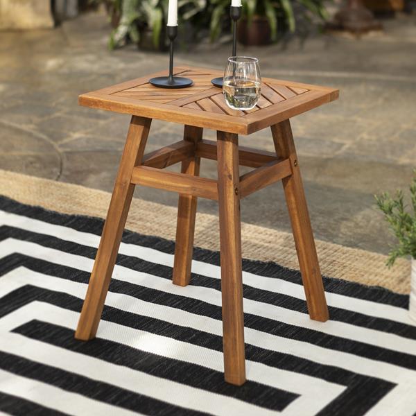 Patio Wood Side Table - Brown 