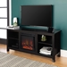 58" Rustic Farmhouse Fireplace TV Stand - Black - WEF1387
