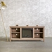 58" Rustic Farmhouse Fireplace TV Stand - Driftwood - WEF1389
