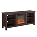 58" Traditional Rustic Farmhouse Electric Fireplace TV Stand - Brown - WEF1391