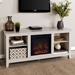 58" Traditional Rustic Farmhouse Electric Fireplace TV Stand - White - WEF1392
