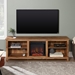 70" Rustic Farmhouse Electric Fireplace Wood TV Stand - Barnwood - WEF1403
