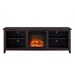 70" Rustic Farmhouse Electric Fireplace Wood TV Stand - Espresso - WEF1407