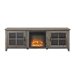 70" Farmhouse Fireplace Wood TV Stand - Grey Wash  - WEF1433