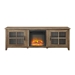 70" Farmhouse Fireplace Wood TV Stand - Rustic Oak  - WEF1434