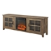 70" Farmhouse Fireplace Wood TV Stand - Rustic Oak  - WEF1434
